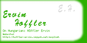 ervin hoffler business card
